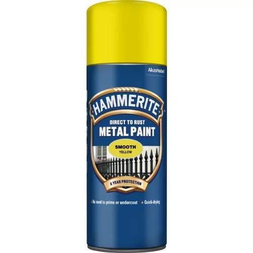 Hammerite Gelb Direct To Rost Spray Schnell Trocknend Metall Spray Farbe 400ml