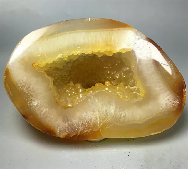 Unique Polished Red Orange CARNELIAN AGATE Geode Crystal Stone - Madagascar