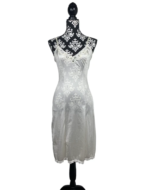 Vintage 1980s Lace Ivory Cream Anit-Cling Full Slip Women Size 32