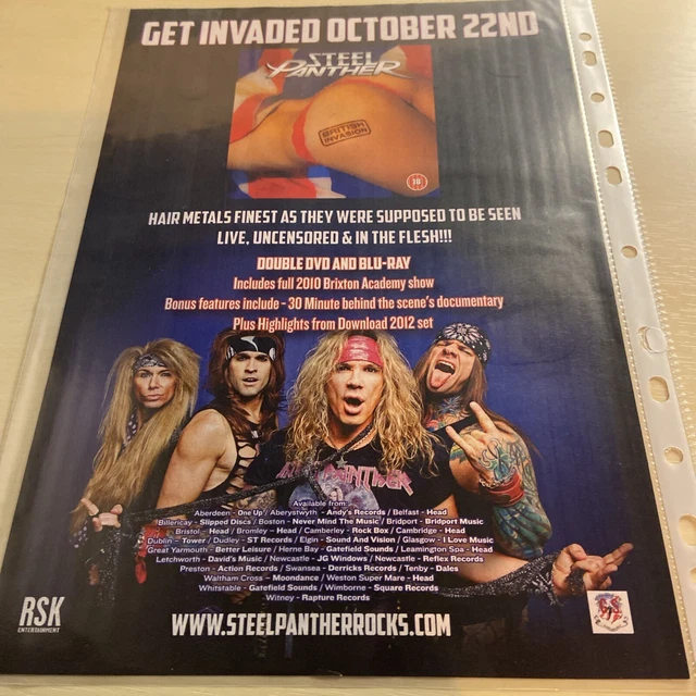 STEEL PANTHER British Invasion Original Advert/ Poster/Clipping EUR 5