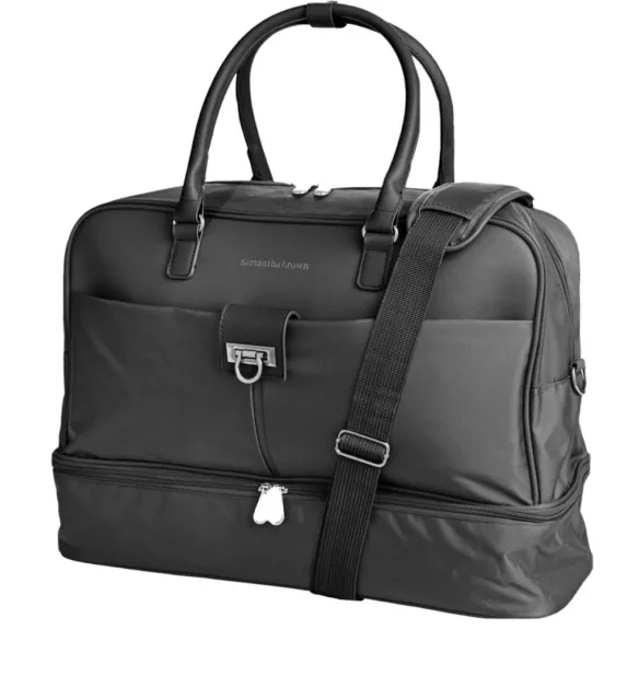 Samantha Brown Drop Bottom Weekender - Black