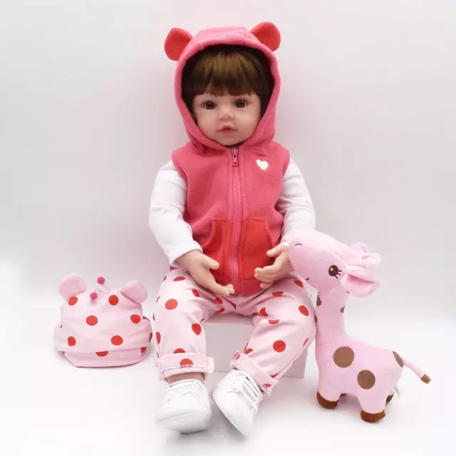 Simulation Soft Silicone Reborn Doll Girl Playmate Toy Newborn Baby Kids Gifts