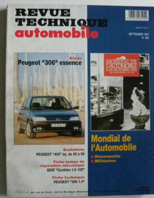 revue technique automobile RTA PEUGEOT 306 essence n° 565