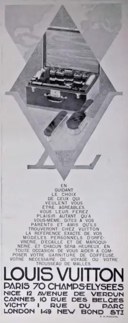 1930 Louis Vuitton Press Advertisement Your Trunk Kit - Advertising