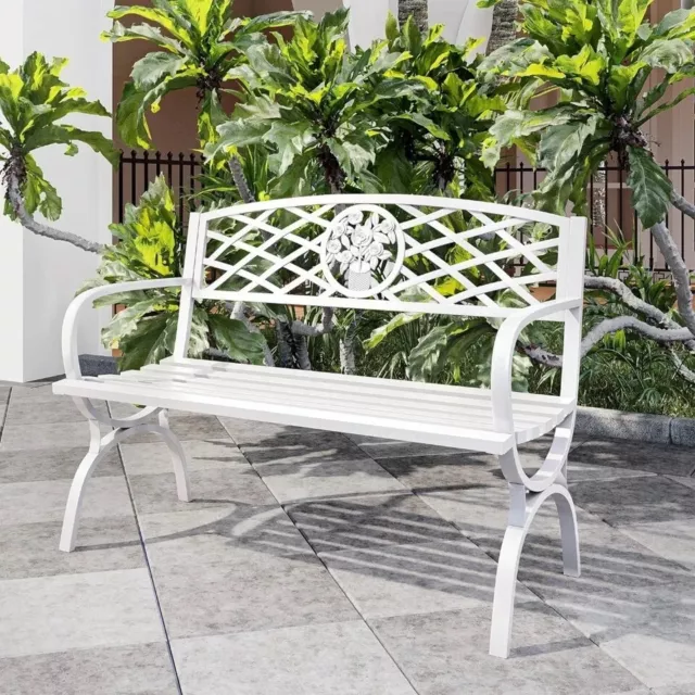 Outdoor garden bench cast iron metal