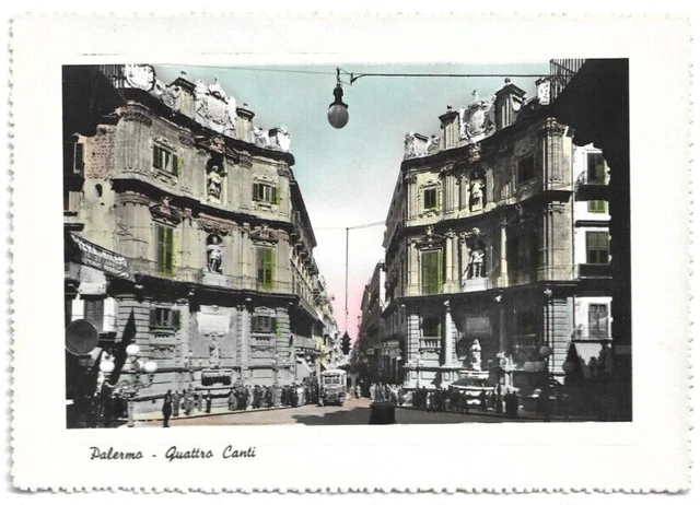 CARTOLINA DI PALERMO ,QUATTRO CANTI viaggiata 1957