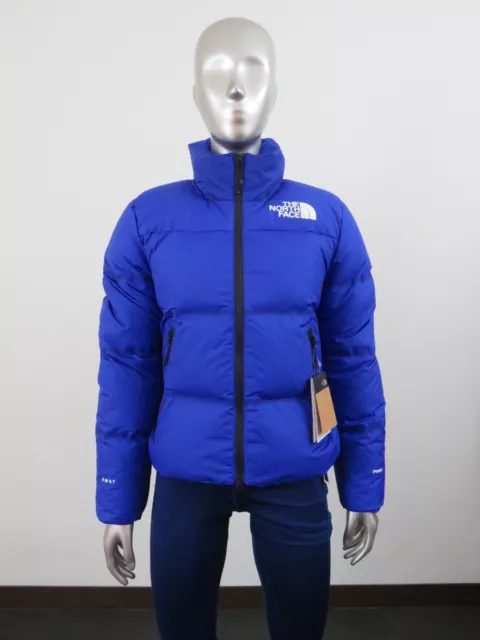 Womens The North Face RMST REMASTERED Nuptse 700-Down Hooded Jacket - Lapis Blue