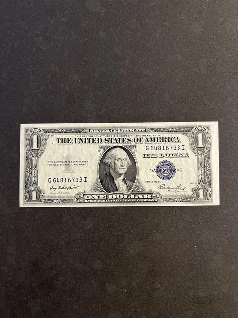 1935E $1 Silver Certificate Uncirculated Unc Fr 1614 Block Gi