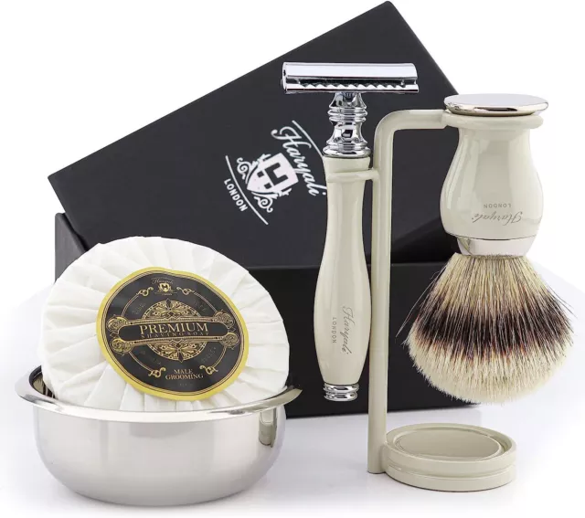 Premium Mens Shaving Kit Brush, Soap, Bowl, Stand Beard Grooming Beard Shave Set