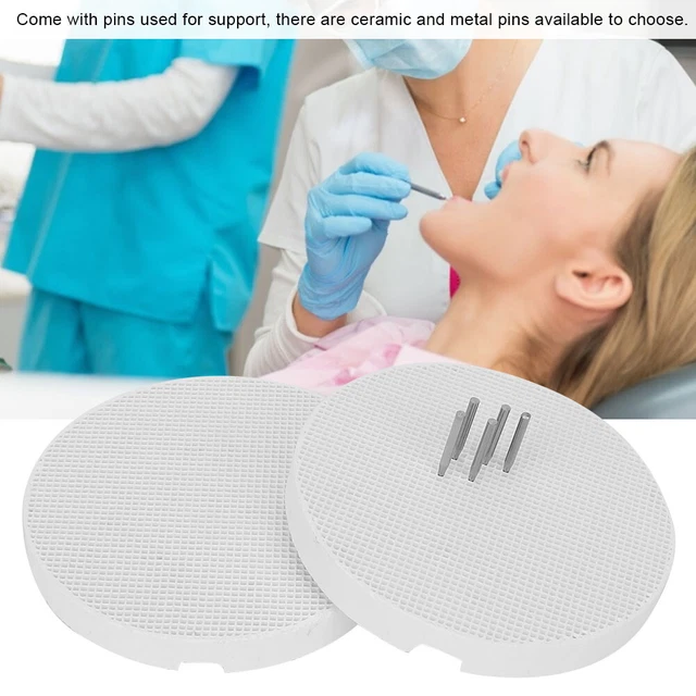 (Metal Pin)2pcs Round Firing Trays With 20pcs Pins For Dental Lab Dental HEE