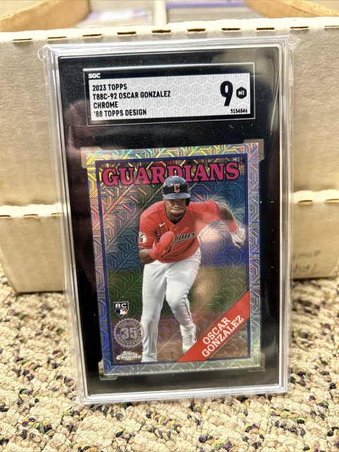 2023 Topps Oscar Gonzalez Chrome Mojo 1988 SGC 9