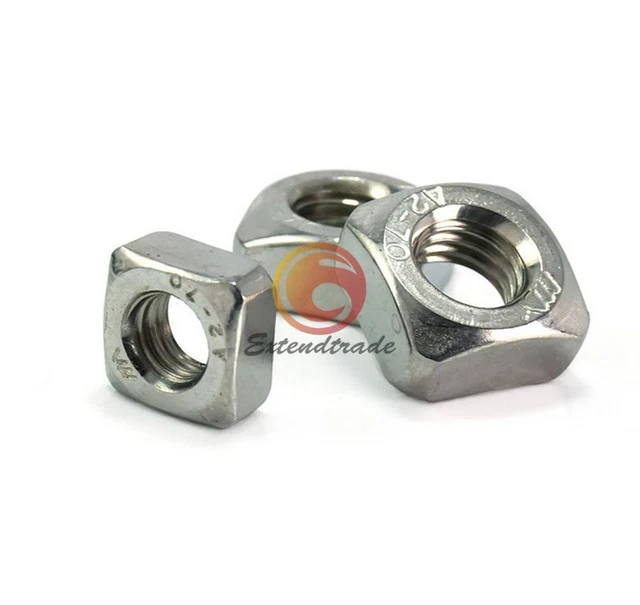 M3-M10 Metric Thread 304 Stainless Steel Square Nut Fastener Nut Screw Nut New