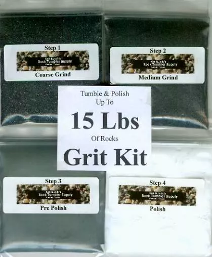 Rock Tumbler SiC Grit Kit Polish Up to 15 Lbs of Rocks! Achieve Glass Like Shine