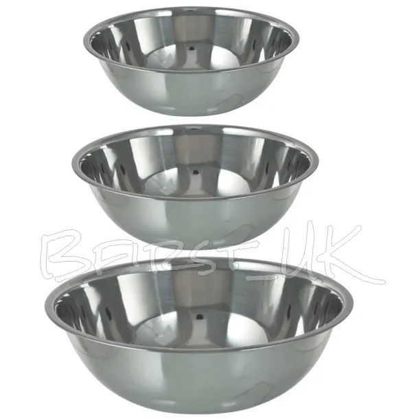 Ciotole di miscelazione per lavaggio catering in acciaio inox piccole/extra large base piatta