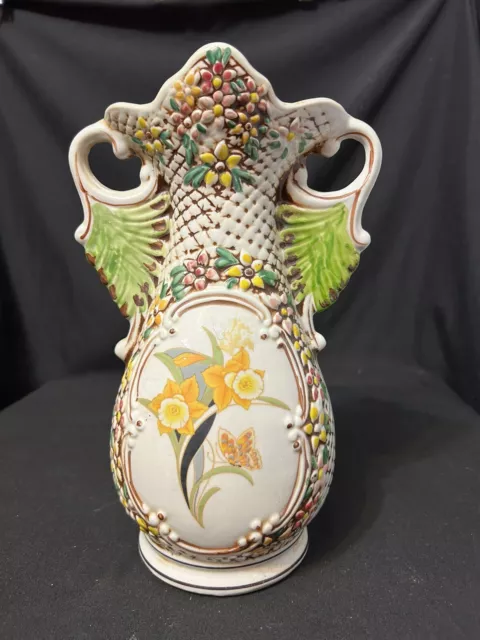 Multicolored Large Ceramic Vase Made In Brazil #1800 2