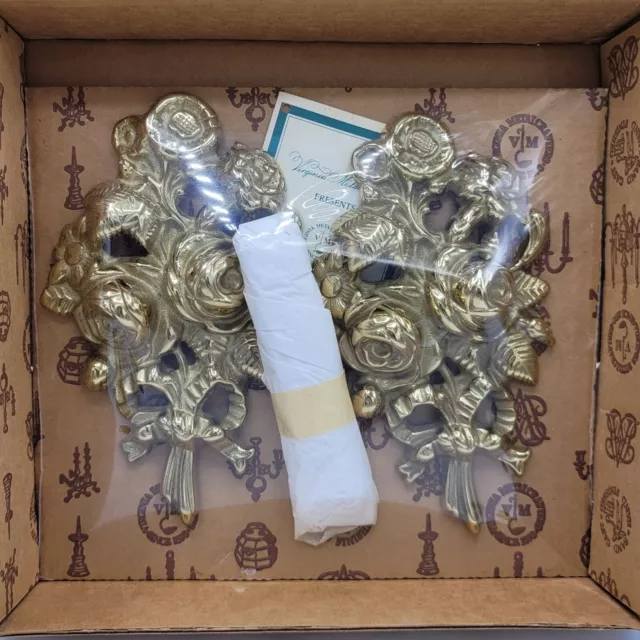 Virginia Metalcrafters Pair Brass Bouquet Tiebacks for Curtain/Drapery #VM 27-08