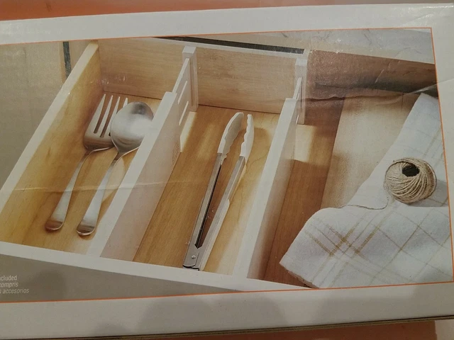 BAMBOO EXPANDING DEEP Spring Loaded Drawer Divider Set of 2 £15.38 ...