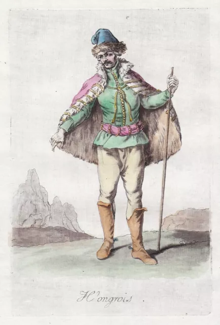 Ungarn Hungary Hongrie Hungarian man costumes Kupferstich Tracht engraving