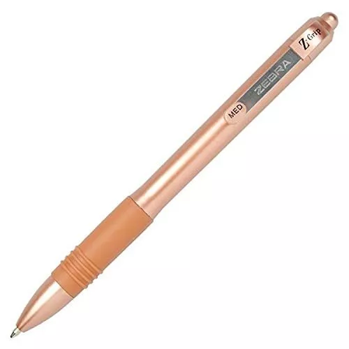 Zebra Z-Grip Rose Gold Retractable Ballpoint Pen 1.0mm Tip 0.4mm Line Rose Gold