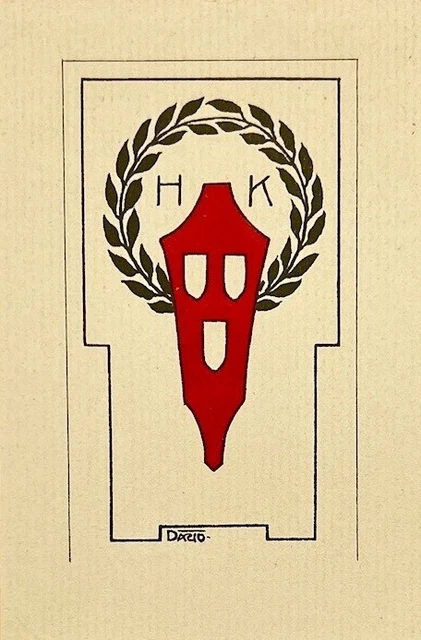 Vintage Exlibris - Coat of Arms - Dazio - Province of Sondrio - Lombardy - Italy
