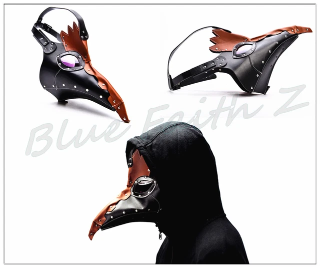 Black Brown Clothing Mask Steam Punk Plague Doctor MaskBall Long Nosed Bird beak