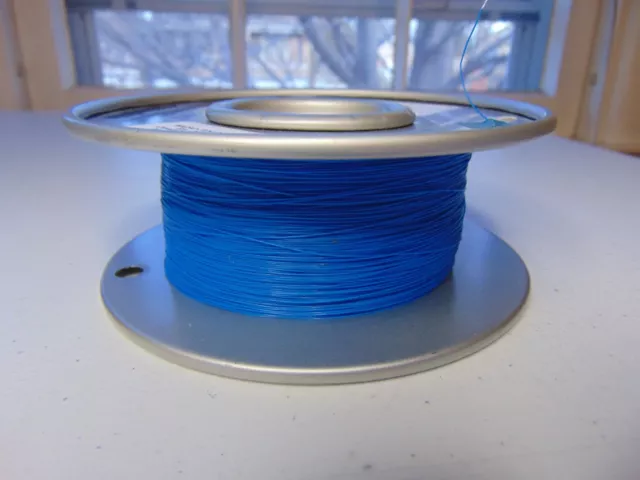 20 feet 34 AWG Silver Plated Copper PTFE Wire Blue SPC Tonearm USA .0155 inch OD