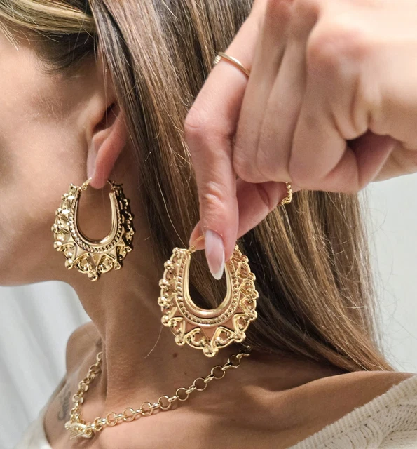 Elli Orecchini A Cerchio Creoli Mini Prezioso In Argento Sterling 925 - Foto 11