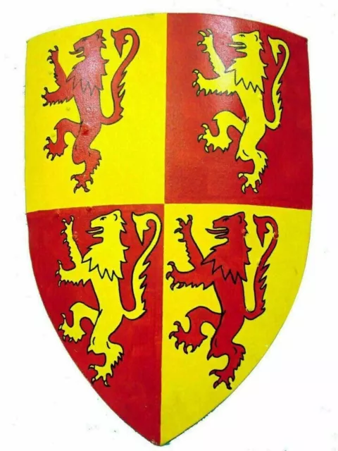 Bouclier chauffant de chevalier Lion rampant écossais médiéval, armure de...