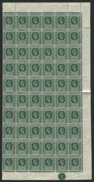 Northern Nigeria 1912 SG.40 Block of 60 U/M