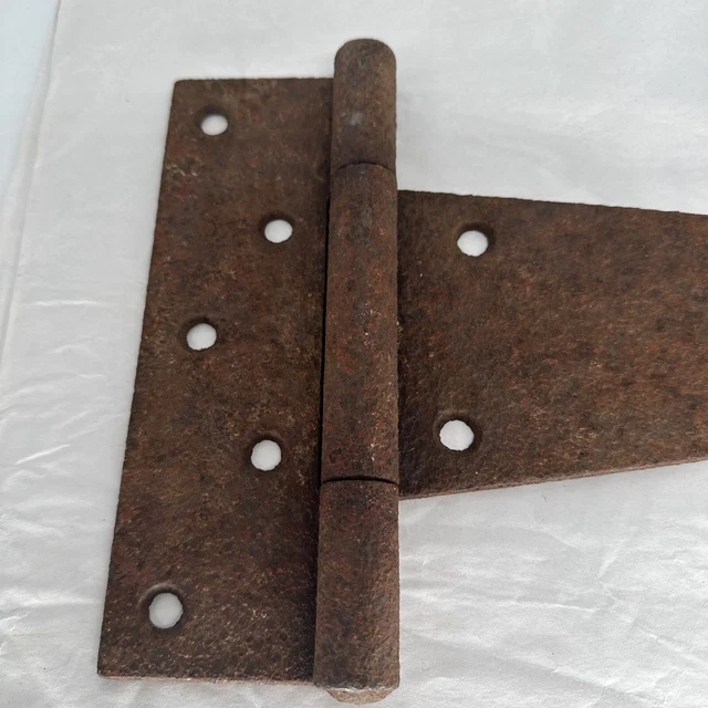 Antique Barn Door Rusty Cast Iron 15" X 8" Large  Hinge 2
