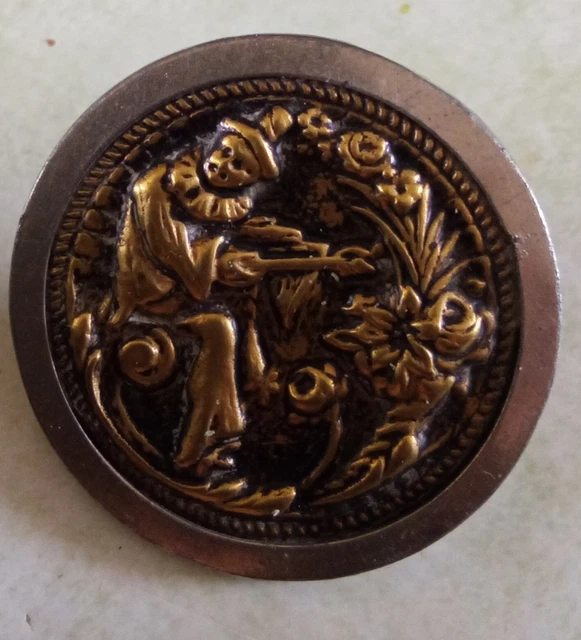 Bouton De Collection Ancien 19ème Siècle En Laiton - 11 Mm De Diamètre, Origine France