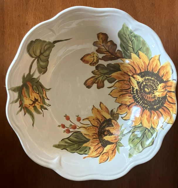 Maxcera Sunflower  & Acorn Large Serving BOWL