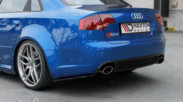 CUP Diffusor Seiten Ansätze SCHWARZ für Audi RS4 B7 8E S4 A4 Flaps Heckansatz