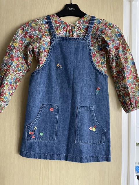 Next Pinafore Dress & Blouse Outfit/Set Age 4-5