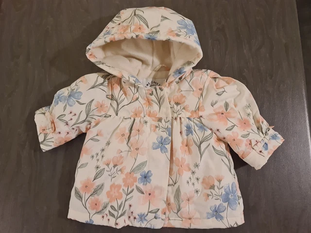 Cappotto foderato in pile con cappuccio George per bambine 0-3 mesi