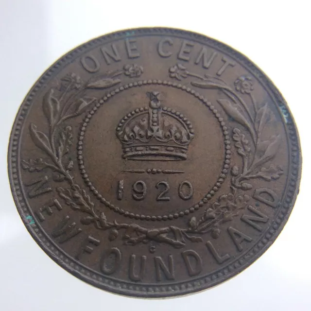 1920C Newfoundland Canada 1 One Cent Large Bronze KM 16 Circulated Coin T896