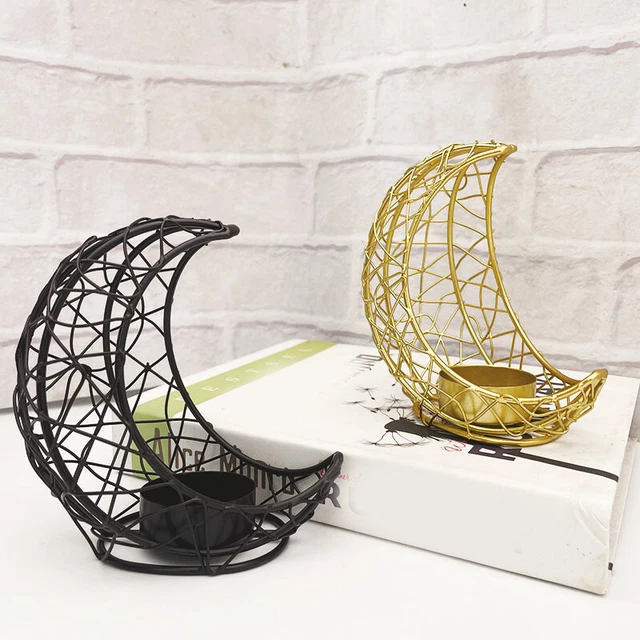 Moon Metal Candlestick Candle Holder Iron Tea Light Stand Wedding Home Decor