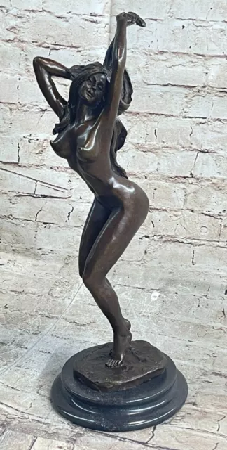 Handcrafted Bronze Sculpture SALE Art Deco Gilt Nude Girl Museum Quality Artwork