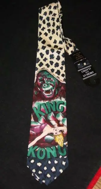 VTG RKO Pictures - American Film Classics KING KONG Silk Neck Tie Leopard (EX)