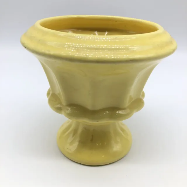 Vintage Haeger USA #70 Pedestal Yellow  Glazed Art Pottery Planter