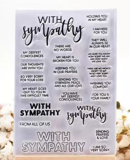 With Sympathy Sentiment Words Quotes Silicon Transparent Stamp Seal Card Making