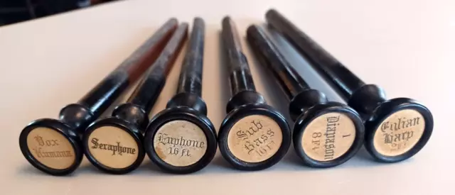 6 Antique Pump Organ Stop Pulls Sound Stems For DIY Projects