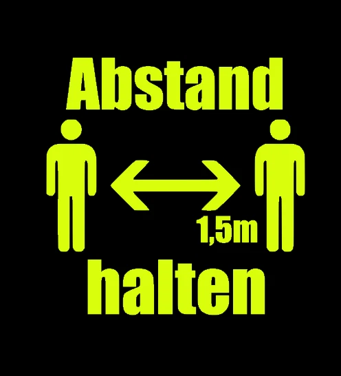 Hinweisschild 'Abstand Halten & Maskenpflicht' – 30x20 Cm, Aus Hartschaum, Für Innen & Außen, Mit Personenbegrenzung