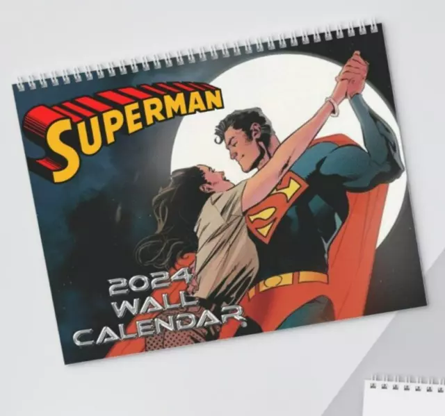 Superman Wall Calendar (2024) - Superb Art - DC Comics - Man of Steel - Krypton
