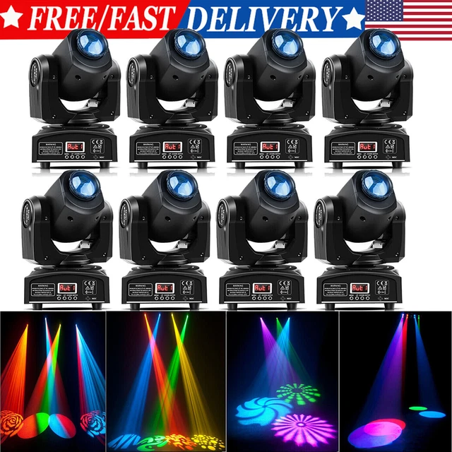 8PCS 120W Moving Head Stage Lighting 8Gobo LED DMX Beam Disco DJ Party Lights US