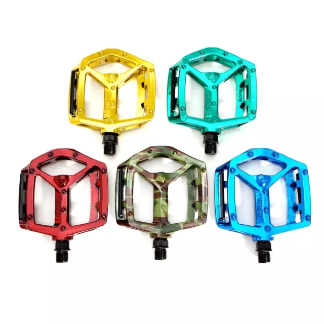 WELLGO MG-3 Fixed Pin Glossy Bike Pedals for MTB BMX DH Platform 9/16" 5 Colors