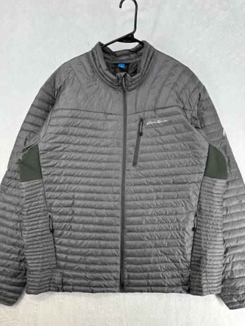 Eddie Bauer Jacket Mens 2XLT Gray First Ascent Goose Down Puffer Full Zip