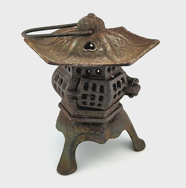 Vintage Japanese Cast Iron Gazebo Pagoda Lantern