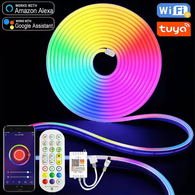 Dimmbar 12V Neon LED Strip Streifen RGB Flex Lichtschlauch Lichtband Innen Außen