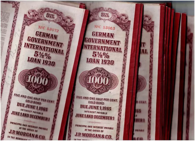 Investment 22 German Government Int. Loan 1930 (Young-Loan), $1000 Gold Bond